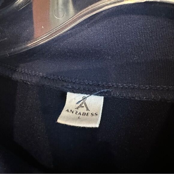 Anrabess | L | Classic Navy Women's Half-Zip Sweatshirt quarter zip pullover - Picture 2 of 6